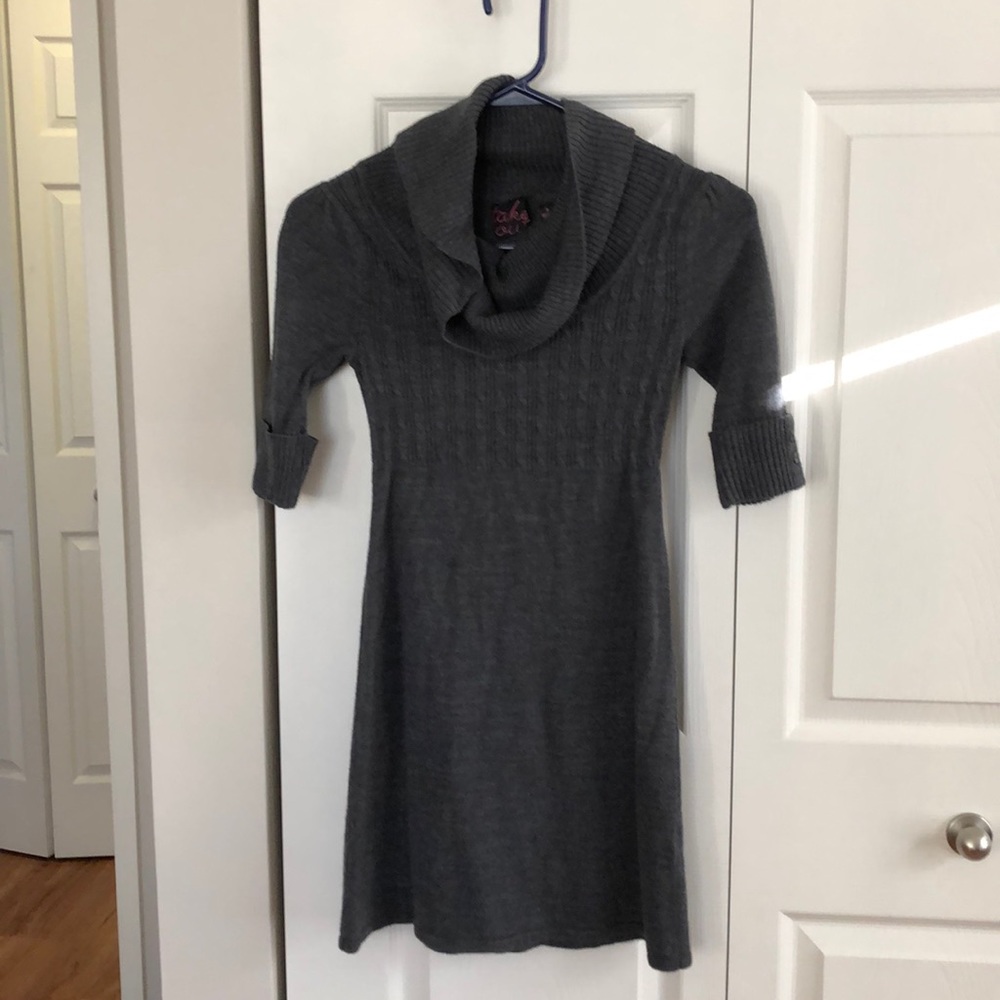 Gray sweater dress